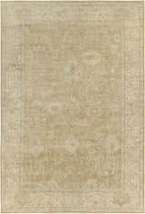 Hand knotted Karalee Wool Area Rug in beige with traditional floral and geometric patterns. Clearance rug. Design-Rectangle-69