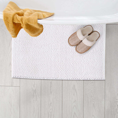 Washable Bath Mat, White