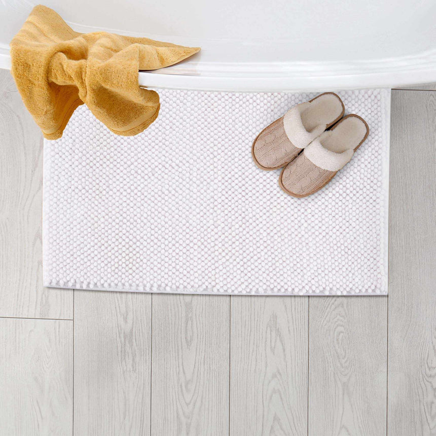 Washable Bath Mat, White