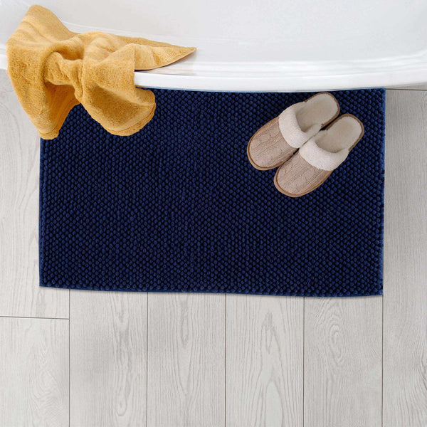 Washable Bath Mat, Navy Blue