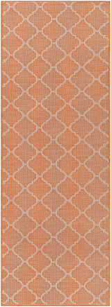 Unique Outdoor Trellis Area Rug, Rust Red - Clearance