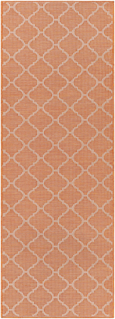 Unique Outdoor Trellis Area Rug, Rust Red - Clearance