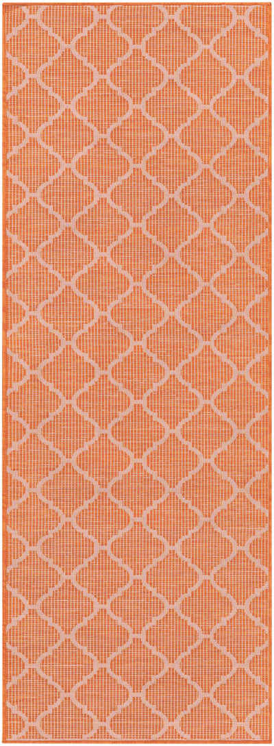 Unique Outdoor Trellis Area Rug, Rust Red - Clearance