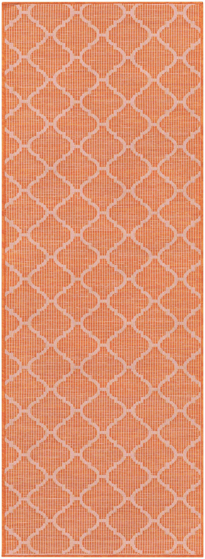 Unique Outdoor Trellis Area Rug, Rust Red - Clearance