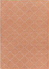 Unique Outdoor Trellis Area Rug, Rust Red - Clearance