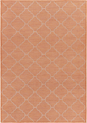 Unique Outdoor Trellis Area Rug, Rust Red - Clearance