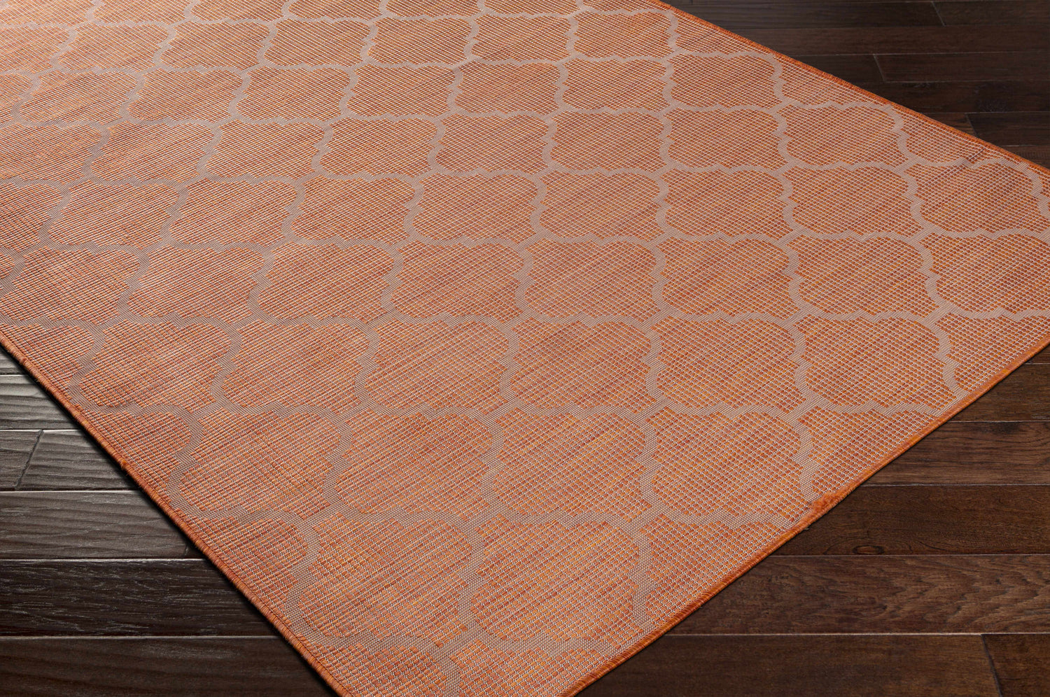 Unique Outdoor Trellis Area Rug, Rust Red - Clearance