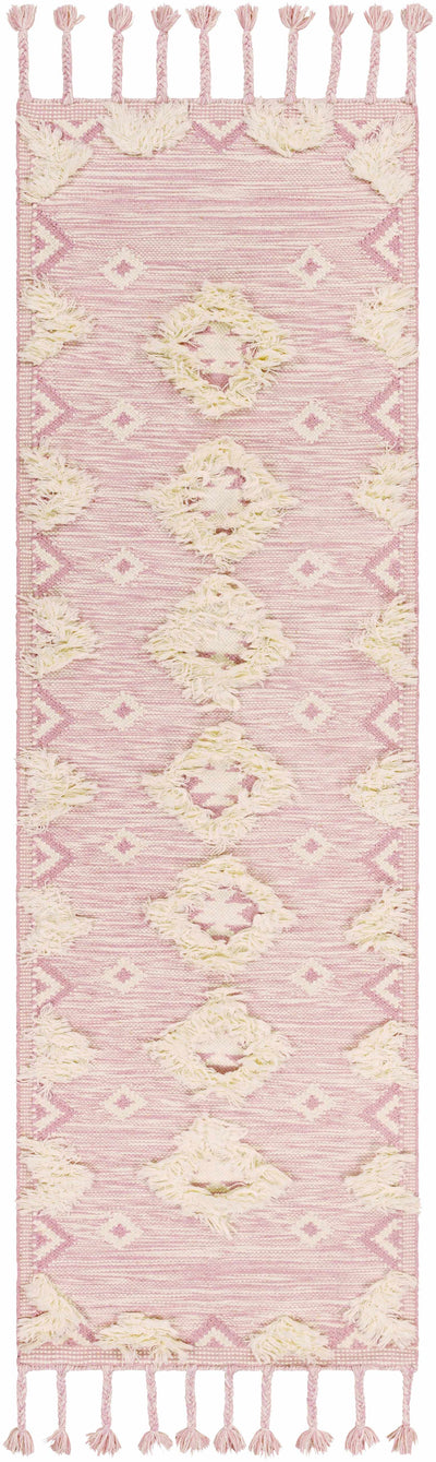 Gardner Pink Wool Tassel Rug - Clearance