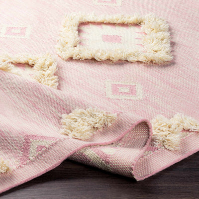Gardner Pink Wool Tassel Rug - Clearance
