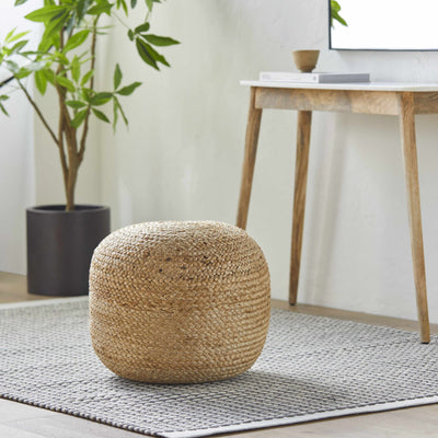 Kaumakani Knitted Jute Round Pouf