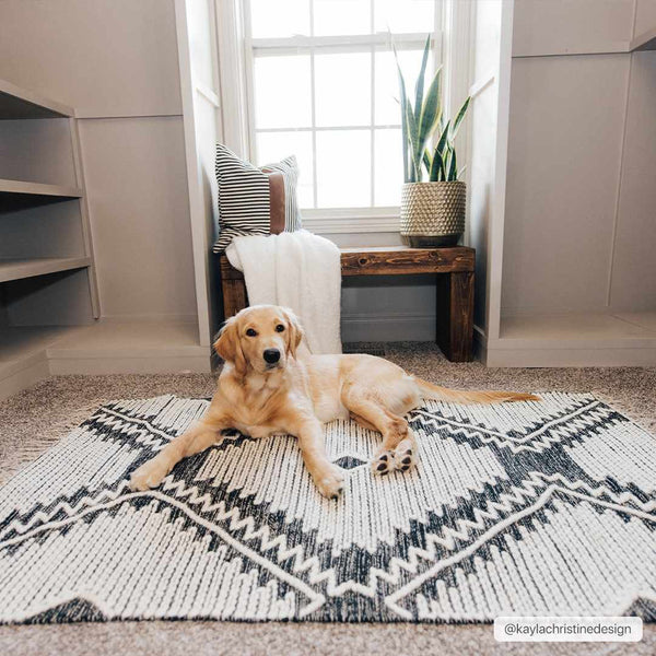 Indoor Entrance Mat Welcome to Dogs Home Custom Name Boho Area Rug 20x32  Inch Ethnic Rug Waterproof Rugs for Pets Coral Velvet for Kitchen Bedroom