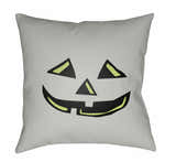 Halloween Pumpkin Gray Outdoor Throw Pillow