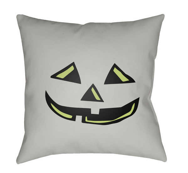 Halloween Pumpkin Gray Outdoor Throw Pillow