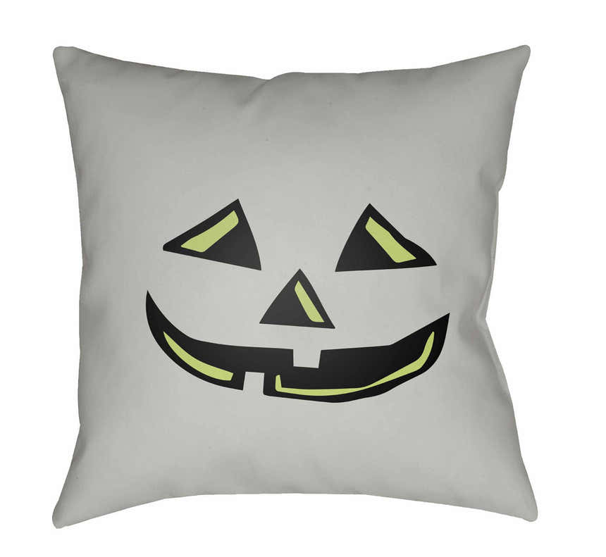 Halloween Pumpkin Gray Outdoor Throw Pillow