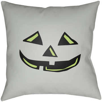 Halloween Pumpkin Gray Outdoor Throw Pillow
