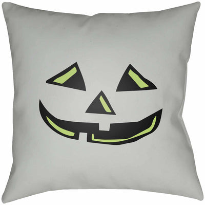 Halloween Pumpkin Gray Throw Pillow