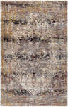 Close-up of the Kaynakkaya Area Rug. Traditional oriental design in beige, black, gray, burnt orange, and dark red colors. Design-Rectangle-582