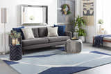 Lefors Navy Square Throw Pillow - Clearance
