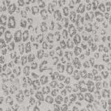 Close-up of the Keenes Leopard Print Area Rug. Charcoal spots on a cream and light gray textured polypropylene rug. Swatch