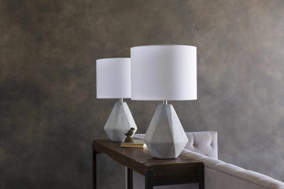 Keles Ribbed Ceramic Gray Table Lamp