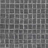 Close-up of Kenesaw Clearance Rug. Charcoal rug with a contemporary white square grid pattern. Hand-knotted viscose texture. Swatch