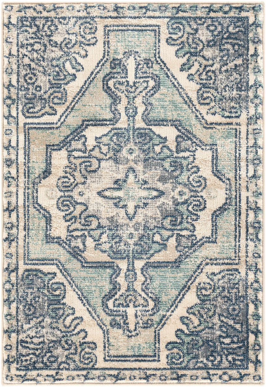 Kenmare Blue Medallion Rug - Clearance