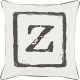 Kennington Black & White Monogram Letter Z Throw Pillow - Clearance