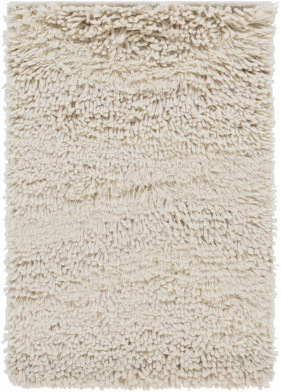 Kettering Solid Cream Wool Shag Rug