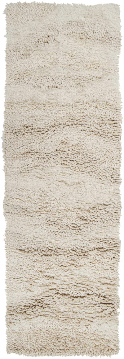 Kettering Solid Cream Wool Shag Rug