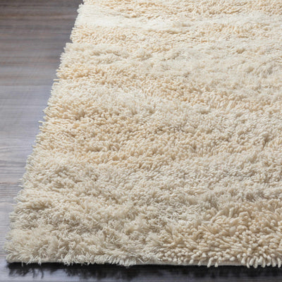 Kettering Solid Cream Wool Shag Rug