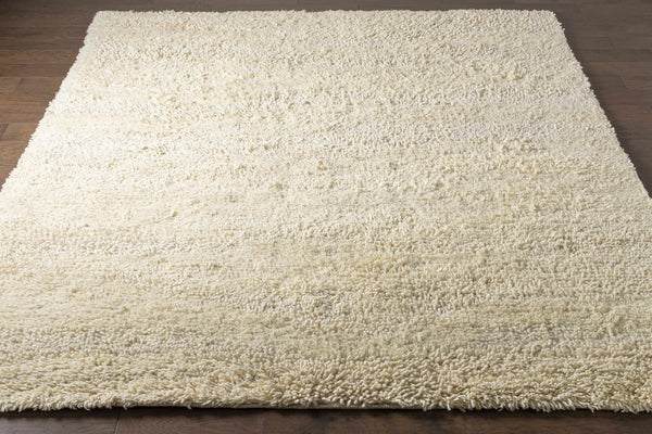 Kettering Solid Cream Wool Shag Rug