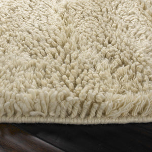 Kettering Solid Cream Wool Shag Rug