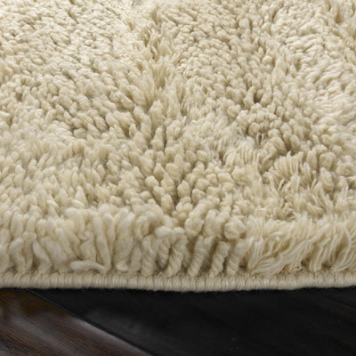 Kettering Solid Cream Wool Shag Rug