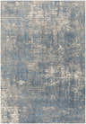 Close-up of the Kiblawan Teal Abstract Area Rug, showing its cream, gray, and teal textured design. Design-Rectangle-5373