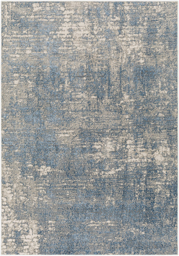 Kiblawan Teal Abstract Area Rug - Clearance