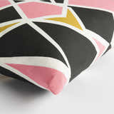 Kilmaurs Pink&Black Geometric Burst Throw Pillow - Clearance
