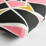 Kilmaurs Pink&Black Geometric Burst Throw Pillow - Clearance