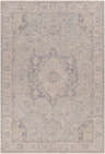 Detailed view of the Kimi Thick Luxe Area Rug, featuring brown, charcoal, and dusty sage traditional patterns. Design-Rectangle-6796