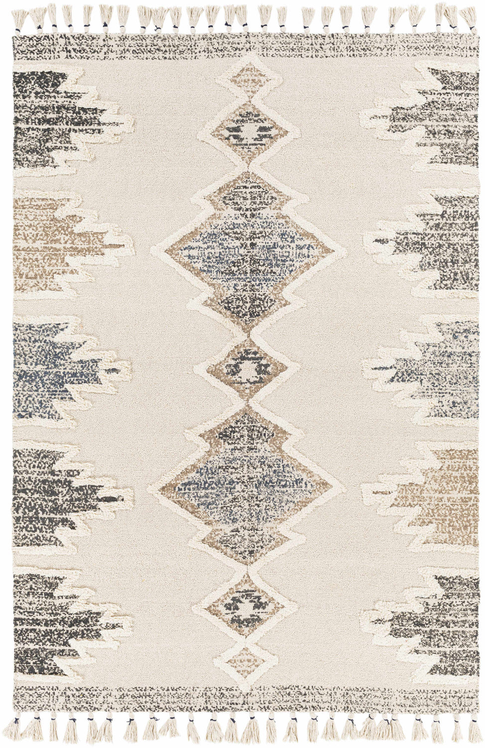 Kingborough Cream/Brown Cotton Area Rug - Clearance