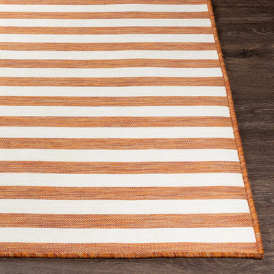 Bongaree Orange Striped Outdoor Carpet - Clearance