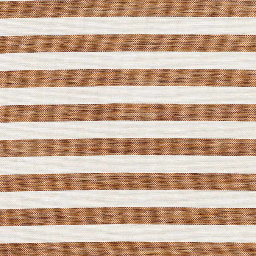 Close-up of the Kington Area Rug showing a brick red and cream horizontal striped pattern. Swatch