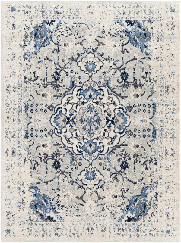 Kingussie 9x12 White/Blue Boho Rug - Clearance