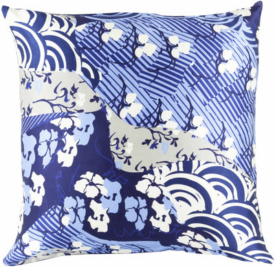 Kinta Navy Floral Geometric Throw Pillow - Clearance
