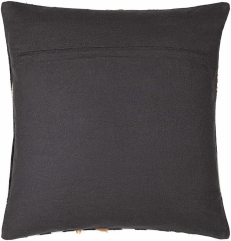 Tavren Brown Black and Ivory Diagonal Stripe Rustic Hair On Hide Accent Pillow