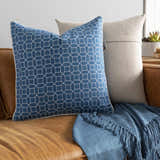 Kisumu Blue Geometric Pattern Accent Pillow - Clearance