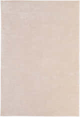 Close-up of the hand-loomed Klickitat Area Rug. Peach and white tencel with subtle texture. Contemporary style. Design-Rectangle-576