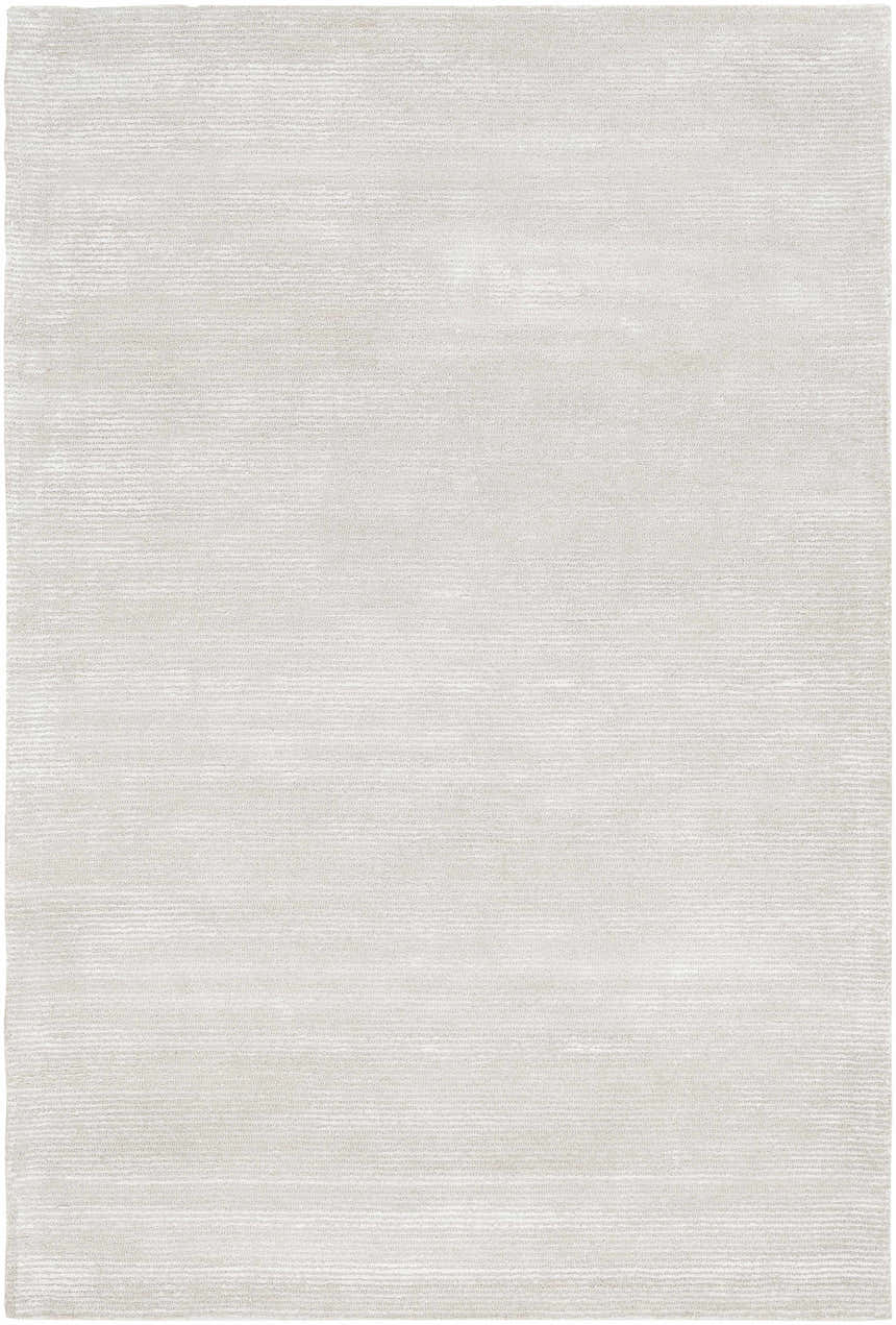 Close-up of the light gray Keller Area Rug, featuring a subtle striped pattern and soft, hand-tufted texture. Design-Rectangle-576