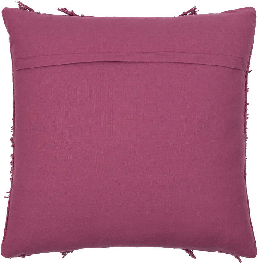 Kiamba Mauve Textured Fringe Throw Pillow - Clearance