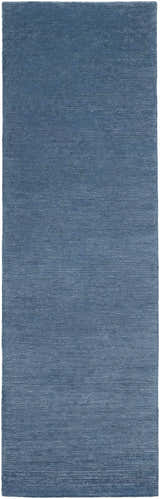 Close-up of the blue Kendall Carpet. Hand-knotted rug in farmhouse, traditional, and transitional style. Design-Runner-268