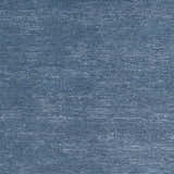 Close-up of the blue Kendall Carpet showing a subtle, textured horizontal stripe pattern. Hand-knotted wool and viscose rug. Swatch